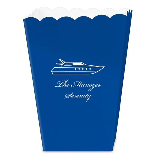 Outlined Yacht Mini Popcorn Boxes